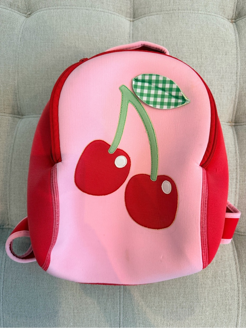 Kids Cherry Applique Backpack - Pink & Red